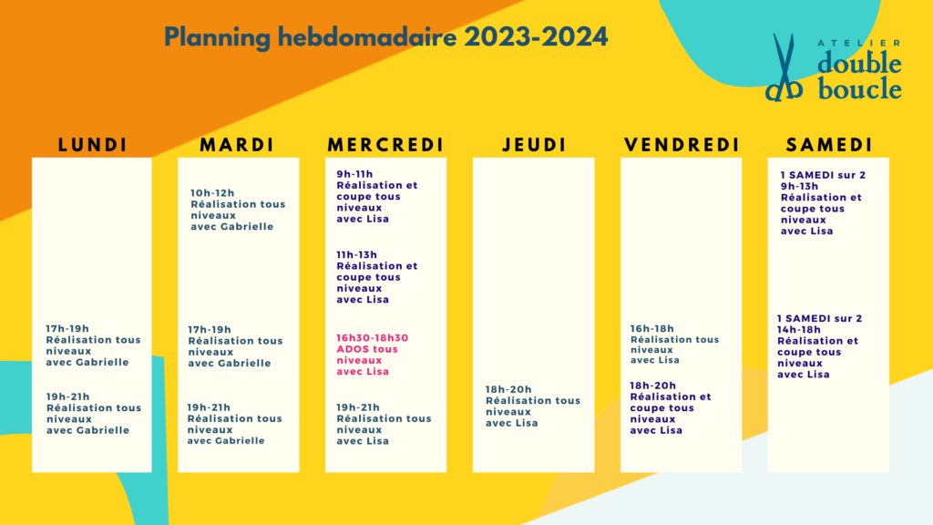 Planning hebdomadaire 2023-2024